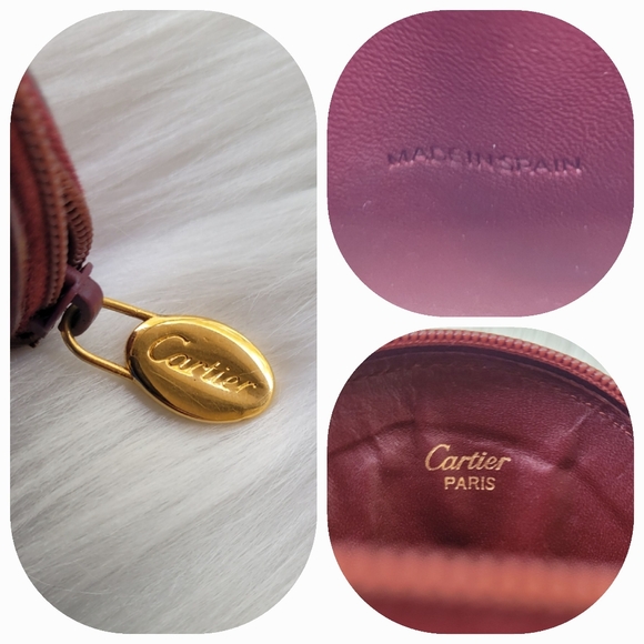 Cartier Bordeaux Leather Round Coin Purse - Picture 12 of 15